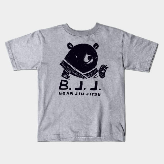 bear jiu jitsu Kids T-Shirt by Louisros